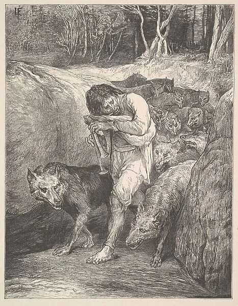 The Wolf-Charmer, 1867. Creator: Henry Marsh