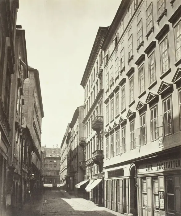 Framed Print : Wollzeile No. 9, Wohnhaus des Grafen Friedrich Fünfkirchen, 1860s. Creator: Unknown Framed Print : Wollzeile No. 9, Wohnhaus des Grafen Friedrich Fünfkirchen, 1860s. Creator: Unknown