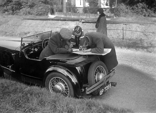 Wolseley Hornet taking part in the Bugatti Owners Club car treasure hunt, 25 October 1931