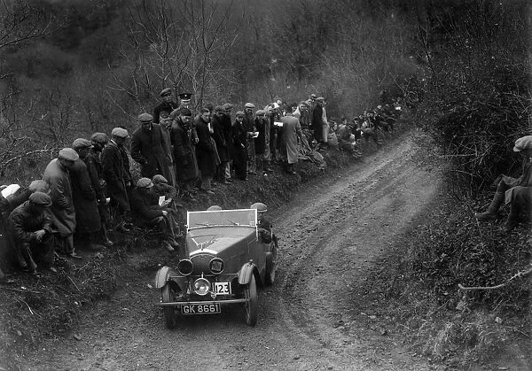 Wolseley Hornet of WR Hancock competing in the MCC Lands End Trial, 1935. Artist: Bill Brunell