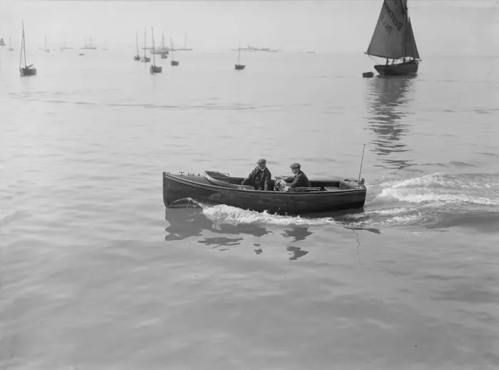 Framed Print : Wolseley motor launch under way, 1914. Creator: Kirk & Sons of Cowes Framed Print : Wolseley motor launch under way, 1914. Creator: Kirk & Sons of Cowes