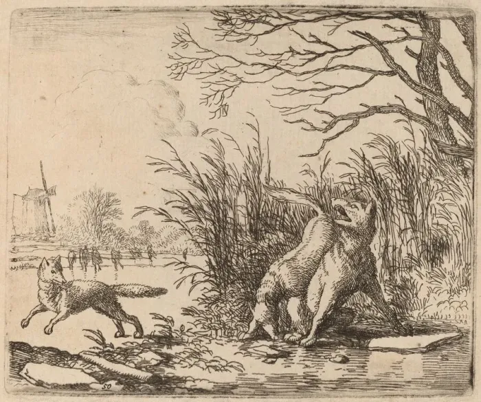 Framed Print : The Wolves on the Ice, probably c. 1645 / 1656. Creator: Allart van Everdingen Framed Print : The Wolves on the Ice, probably c. 1645 / 1656. Creator: Allart van Everdingen