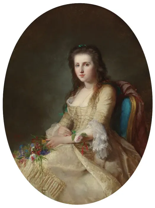 Framed Print : Woman in 18th Century Dress, 1863. Creator: Erik Johan Lofgren Framed Print : Woman in 18th Century Dress, 1863. Creator: Erik Johan Lofgren