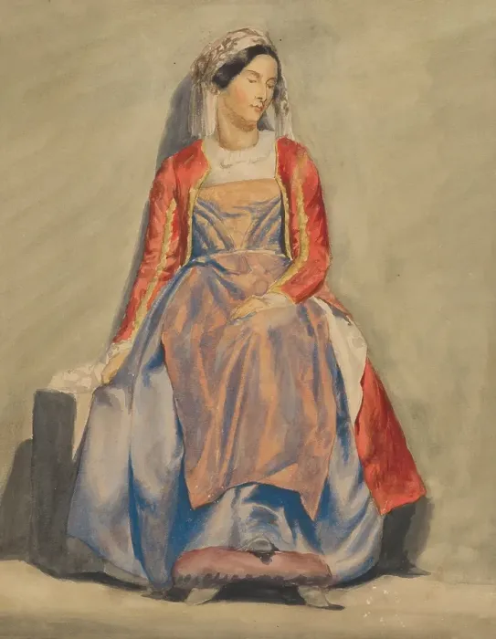 Framed Print : Woman in Albanian costume, 1851-1853. Creator: Vojtech Klimkovic Framed Print : Woman in Albanian costume, 1851-1853. Creator: Vojtech Klimkovic