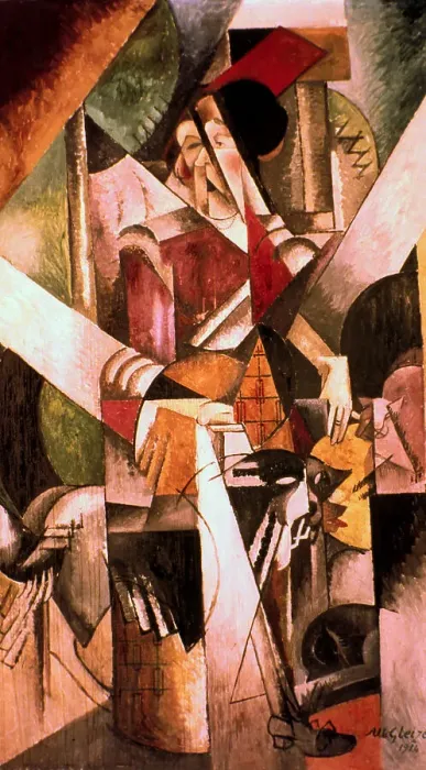 Framed Print : Woman with Animals, 1914. Creator: Albert Gleizes Framed Print : Woman with Animals, 1914. Creator: Albert Gleizes