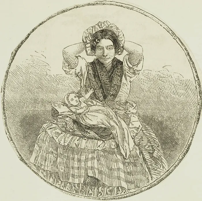 Framed Print : Woman with a baby, 1865. Creator: Unknown Framed Print : Woman with a baby, 1865. Creator: Unknown