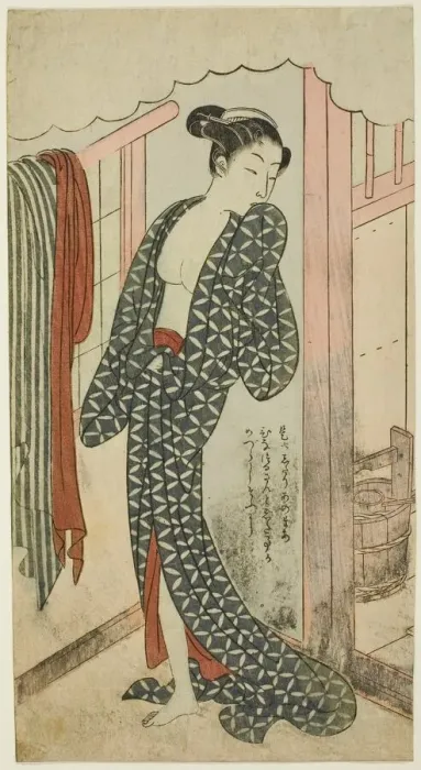 Framed Print : Woman in a Bathhouse, c. 1769 / 70. Creator: Suzuki Harunobu Framed Print : Woman in a Bathhouse, c. 1769 / 70. Creator: Suzuki Harunobu
