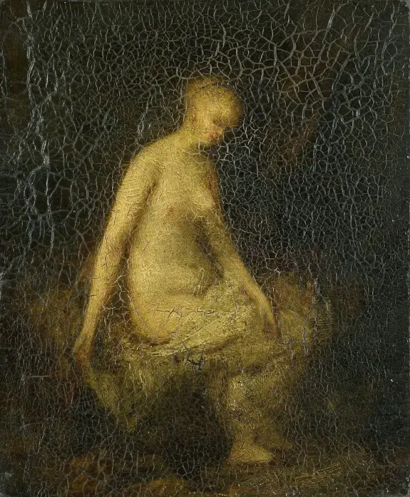 Framed Print : Woman bathing, 1840-1886. Creator: Hippolyte Michaud Framed Print : Woman bathing, 1840-1886. Creator: Hippolyte Michaud
