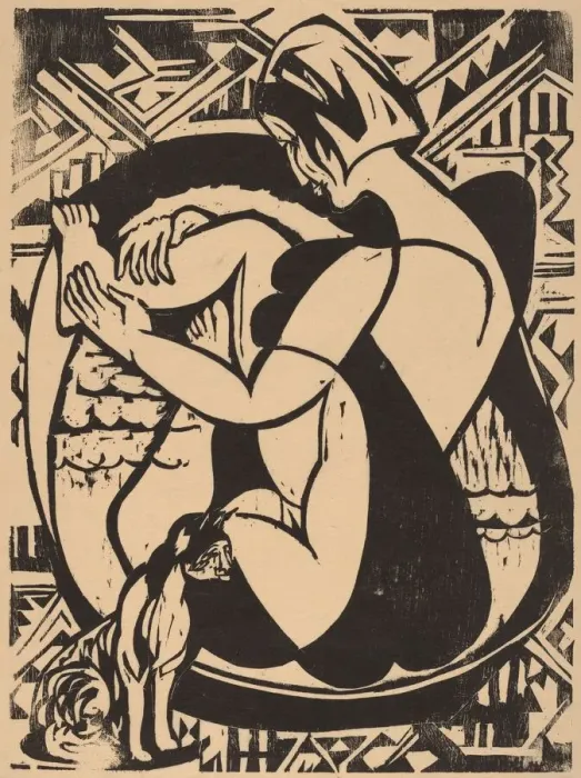 Framed Print : Woman in the Bathtub, 1936. Creator: Ernst Kirchner Framed Print : Woman in the Bathtub, 1936. Creator: Ernst Kirchner