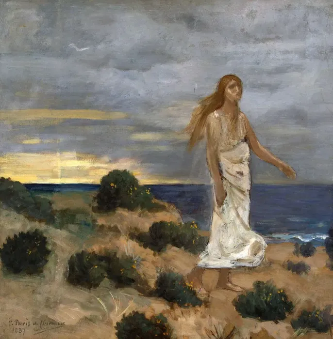 Framed Print : Woman on the Beach, 1887 Framed Print : Woman on the Beach, 1887