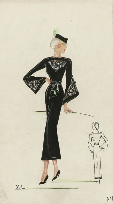 Framed Print : Woman in Black Dress, 1936, No. 11, c.1936. Creator: Monogrammist M.L Framed Print : Woman in Black Dress, 1936, No. 11, c.1936. Creator: Monogrammist M.L