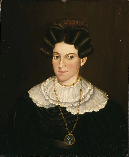 Woman in Black Dress, ca. 1835-1840. Creator: Milton W. Hopkins