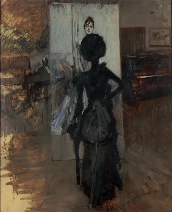 Framed Print : Woman in Black who Watches the Pastel of Signora Emiliana Concha de Ossa Framed Print : Woman in Black who Watches the Pastel of Signora Emiliana Concha de Ossa