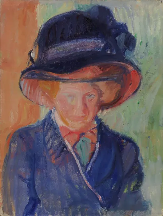 Framed Print : Woman in Blue (Helga Nordström), 1910. Creator: Valle Rosenberg Framed Print : Woman in Blue (Helga Nordström), 1910. Creator: Valle Rosenberg
