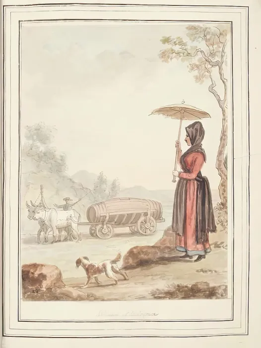 Framed Print : Woman of Bologna, leaf from A Collection of Dresses by David Allan Mostly from Nature, 1776 Framed Print : Woman of Bologna, leaf from A Collection of Dresses by David Allan Mostly from Nature, 1776