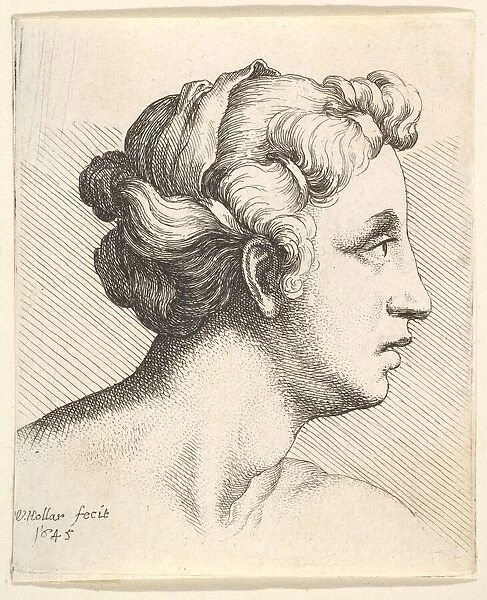 Woman with a bound tress of hair in profile to right, 1645. Creator: Wenceslaus Hollar