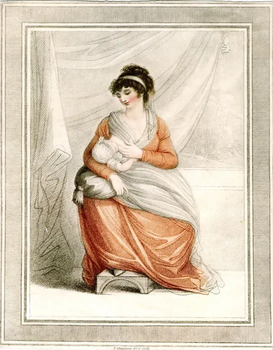 Framed Print : Woman breastfeeding, c1780-1820Artist: Thomas Cheesman Framed Print : Woman breastfeeding, c1780-1820Artist: Thomas Cheesman