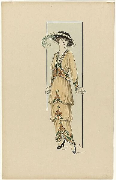 Woman in brown dress, 1913-1914, 1913-1914. Creator: Jan van Brock