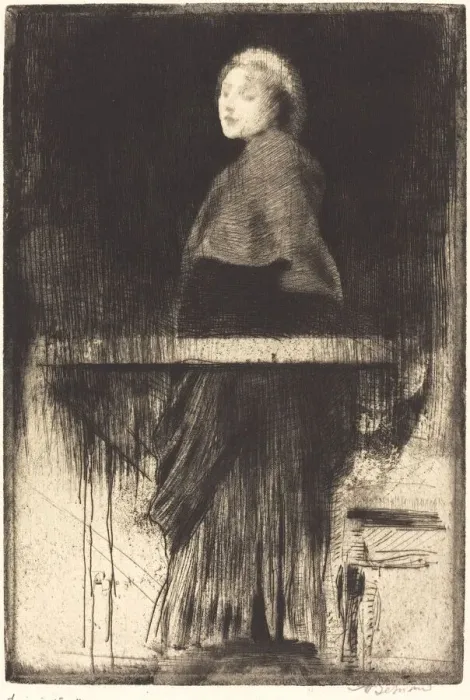 Framed Print : Woman in a Cape (La femme ala pelerine), 1889. Creator: Paul Albert Besnard Framed Print : Woman in a Cape (La femme ala pelerine), 1889. Creator: Paul Albert Besnard