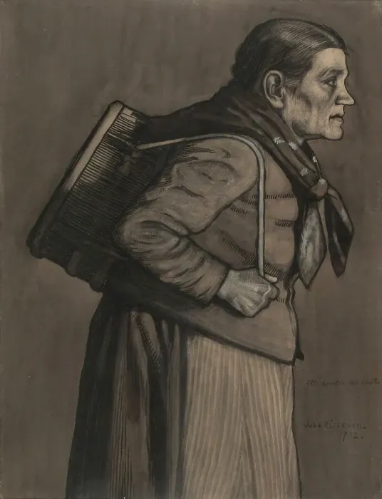 Framed Print : Woman Carrying a Milk Cask, 1902. Creator: Juho Rissanen Framed Print : Woman Carrying a Milk Cask, 1902. Creator: Juho Rissanen