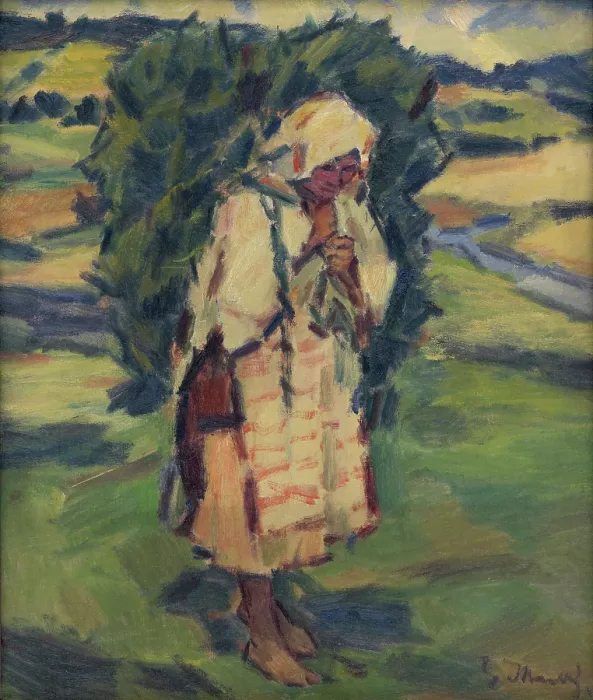 Framed Print : Woman Carrying a Sack, 1936-1938. Creator: Gustav Mally Framed Print : Woman Carrying a Sack, 1936-1938. Creator: Gustav Mally