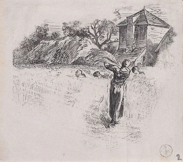 Woman Carrying Sheaf, ca. 1853. Creator: Charles Emile Jacque