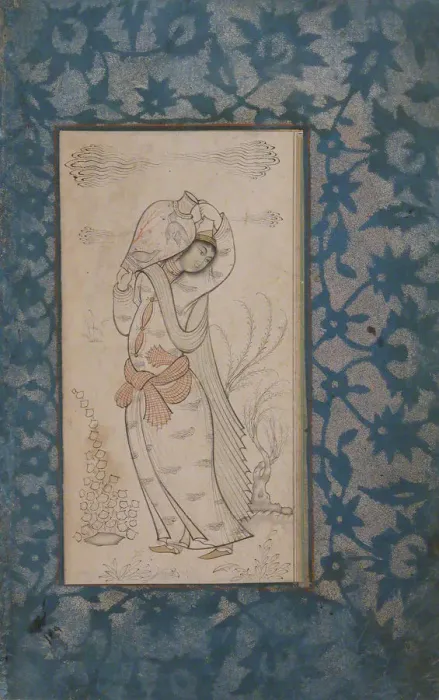 Framed Print : Woman Carrying a Vase, 17th century. Creator: Unknown Framed Print : Woman Carrying a Vase, 17th century. Creator: Unknown
