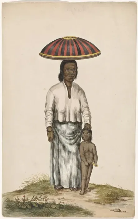 Framed Print : Woman with child, c.1675-c.1725. Creator: Anon Framed Print : Woman with child, c.1675-c.1725. Creator: Anon
