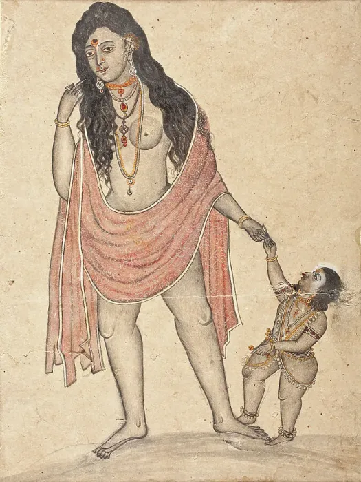 Framed Print : Woman and Child, Early to mid-19th century. Creator: Unknown Framed Print : Woman and Child, Early to mid-19th century. Creator: Unknown