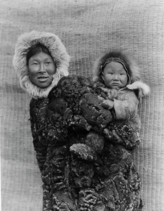 Framed Print : Woman and child, Nunivak, c1929. Creator: Edward Sheriff Curtis Framed Print : Woman and child, Nunivak, c1929. Creator: Edward Sheriff Curtis