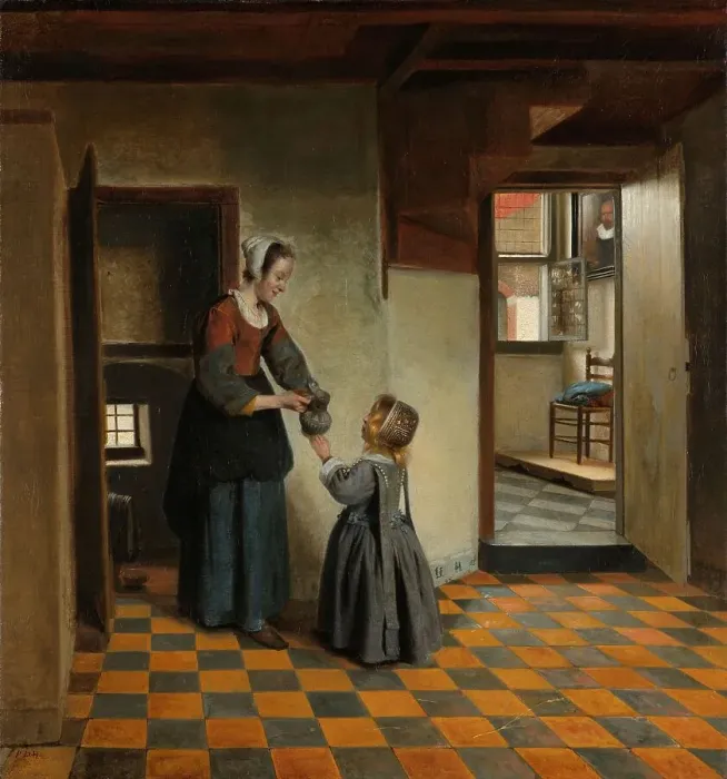 Framed Print : Woman with a Child in a Pantry, c.1656-c.1660. Creator: Pieter de Hooch Framed Print : Woman with a Child in a Pantry, c.1656-c.1660. Creator: Pieter de Hooch