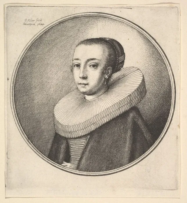 Framed Print : Woman with circular lace ruff, 1644. Creator: Wenceslaus Hollar Framed Print : Woman with circular lace ruff, 1644. Creator: Wenceslaus Hollar
