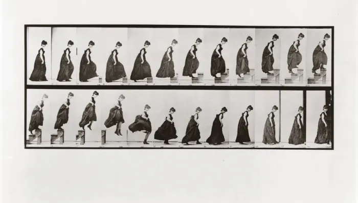 Framed Print : Woman climbing stairs and jumping down, Plate 173 from Animal Locomotion, 1887 Framed Print : Woman climbing stairs and jumping down, Plate 173 from Animal Locomotion, 1887