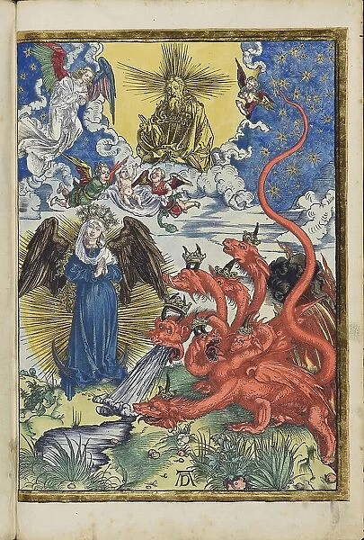 The woman clothed with the sun and the seven-headed dragon, 1511. Creator: Dürer, Albrecht (1471-1528)