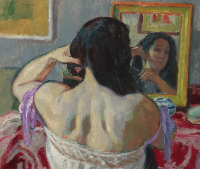 Framed Print : Woman Combing Her Hair, 1911. Creator: Jozef Pankiewicz Framed Print : Woman Combing Her Hair, 1911. Creator: Jozef Pankiewicz