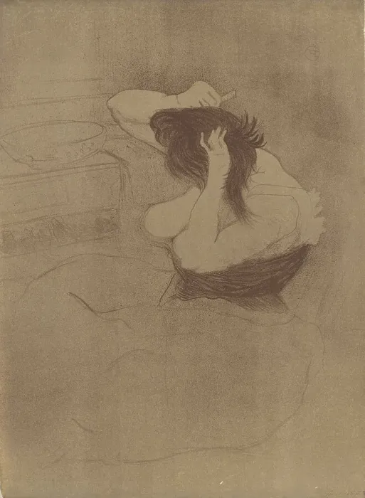 Framed Print : Woman Combing Her Hair (Femme qui se peigne, La coiffure), 1896. Creator: Toulouse-Lautrec, Henri, de (1864-1901) Framed Print : Woman Combing Her Hair (Femme qui se peigne, La coiffure), 1896. Creator: Toulouse-Lautrec, Henri, de (1864-1901)