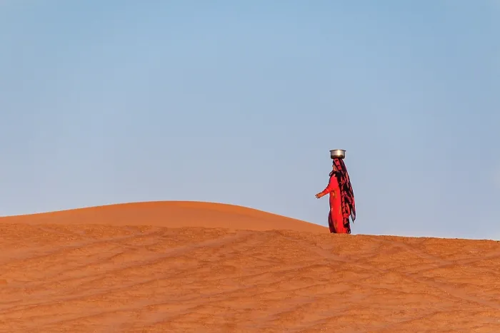 Framed Print : Woman in the Desert. Creator: Dorte Verner Framed Print : Woman in the Desert. Creator: Dorte Verner