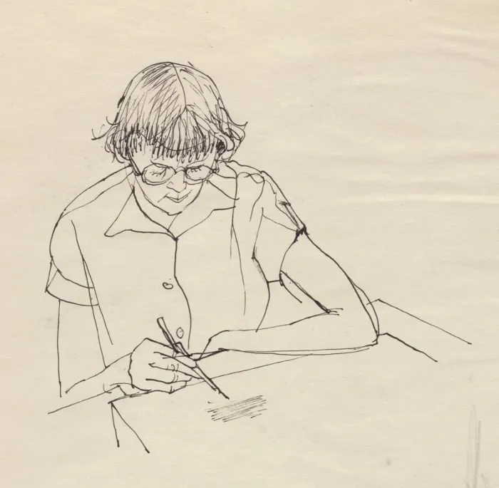 Framed Print : Woman drawing, c1950. Creator: Shirley Markham Framed Print : Woman drawing, c1950. Creator: Shirley Markham