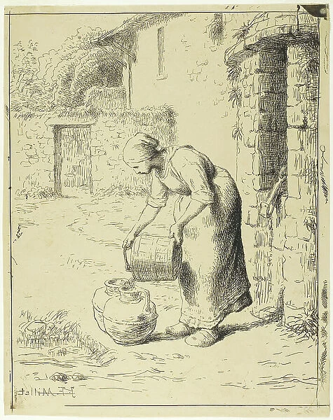 Woman Emptying a Pail, 1862–63. Creator: Jean Francois Millet