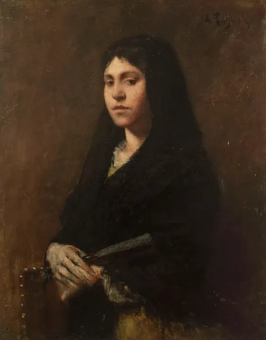 Framed Print : Woman with a fan, between 1873 and 1892. Creator: Jean Alexandre Joseph Falguiere Framed Print : Woman with a fan, between 1873 and 1892. Creator: Jean Alexandre Joseph Falguiere