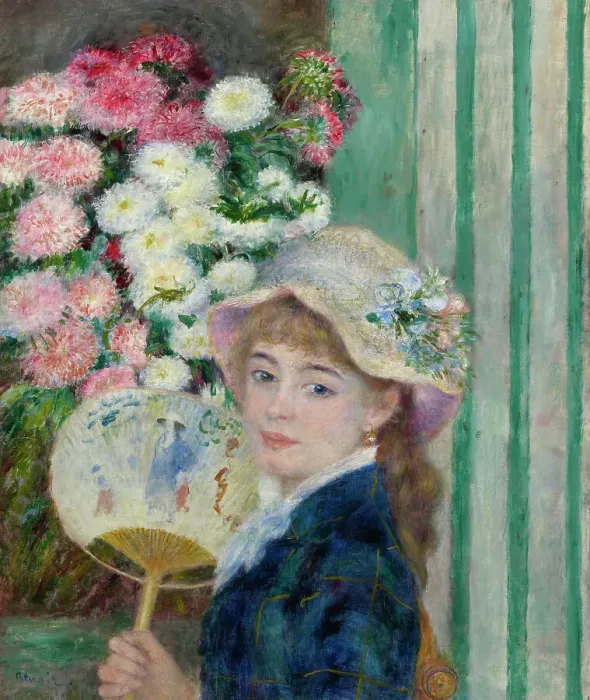 Framed Print : Woman With A Fan, c1879. Creator: Pierre-Auguste Renoir Framed Print : Woman With A Fan, c1879. Creator: Pierre-Auguste Renoir