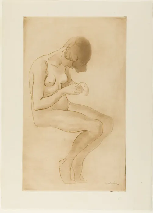 Framed Print : Woman Fixing Her Nails, 883. Creator: Theophile Alexandre Steinlen Framed Print : Woman Fixing Her Nails, 883. Creator: Theophile Alexandre Steinlen