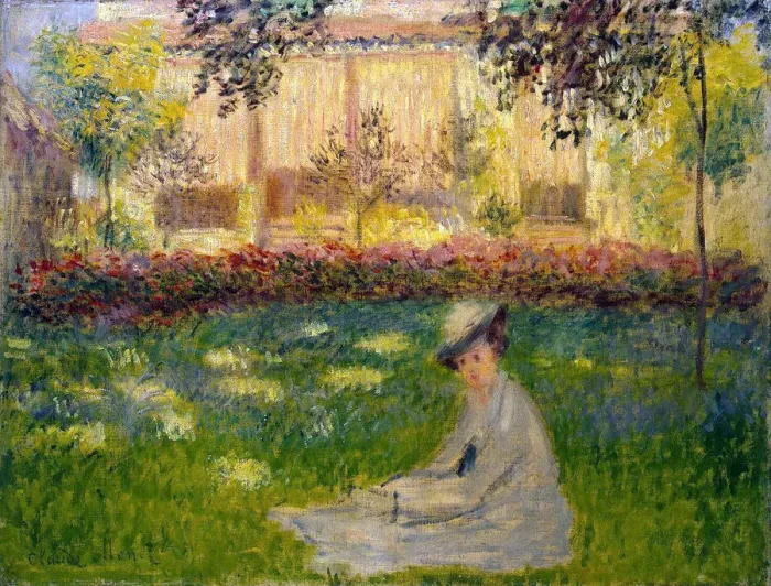 Framed Print : Woman in a Garden, 1876. Artist: Claude Monet Framed Print : Woman in a Garden, 1876. Artist: Claude Monet