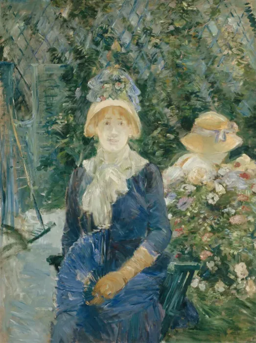 Framed Print : Woman in a Garden, 1882 / 83. Creator: Berthe Morisot Framed Print : Woman in a Garden, 1882 / 83. Creator: Berthe Morisot