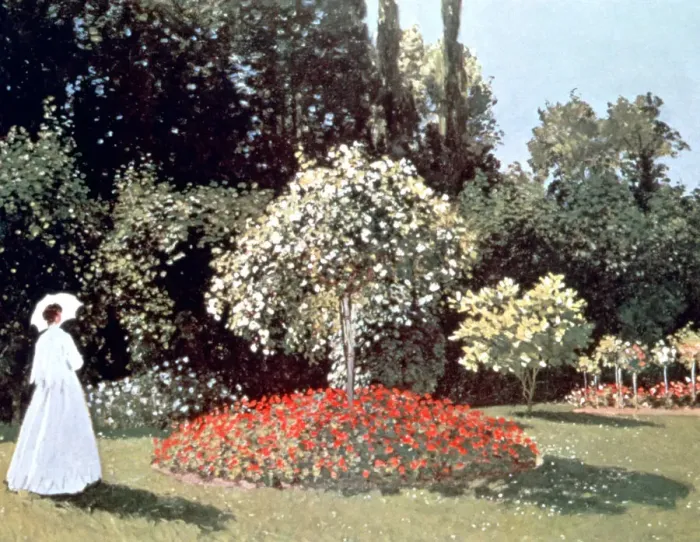 Framed Print : Woman in the Garden, Sainte Adresse, 1867. Artist: Claude Monet Framed Print : Woman in the Garden, Sainte Adresse, 1867. Artist: Claude Monet