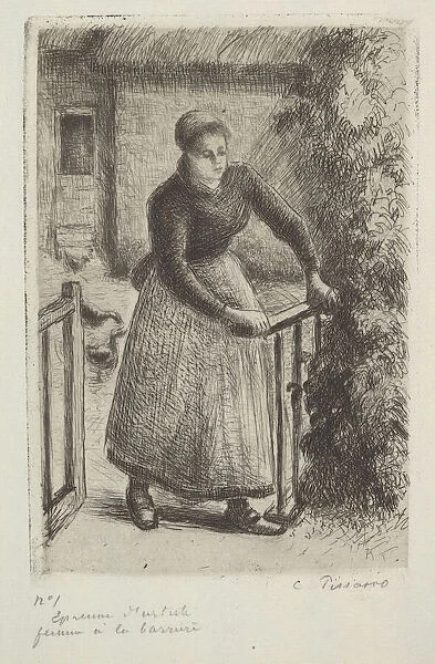Woman at the Gate, 1889. Creator: Camille Pissarro