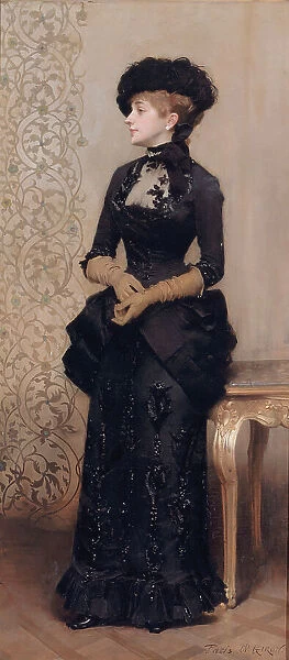 Woman with gloves, called La Parisienne, c1883. Creator: Charles Giron