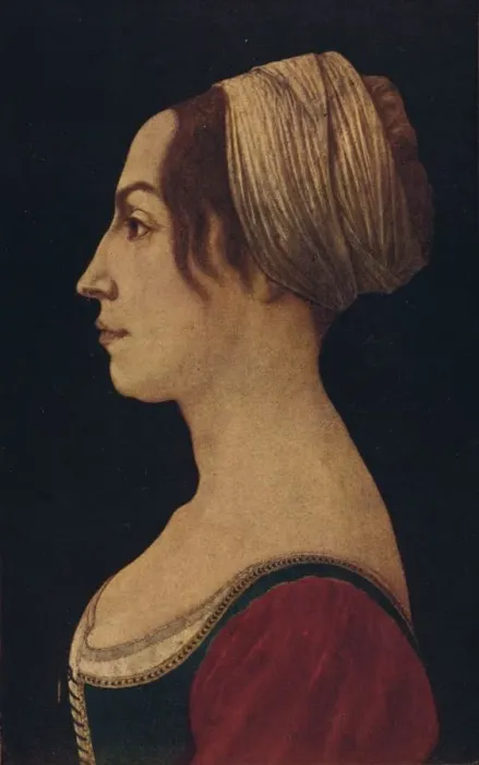 Framed Print : Woman in Green and Crimson, 15th century (1906). Artist: Piero del Pollaiolo Framed Print : Woman in Green and Crimson, 15th century (1906). Artist: Piero del Pollaiolo