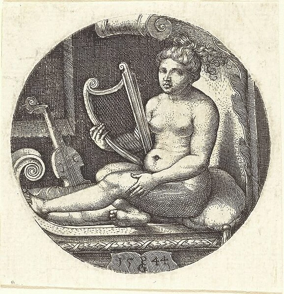 Woman with a Harp, 1544. Creator: Georg Pencz