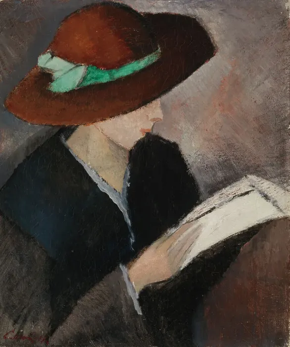 Framed Print : Woman with a hat, 1917. Creator: Alvar Cawén Framed Print : Woman with a hat, 1917. Creator: Alvar Cawén